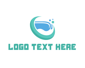 Virtual Reality - Pixel VR Headset logo design