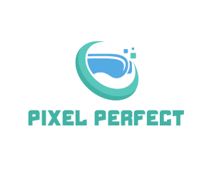 Pixel VR Headset logo design