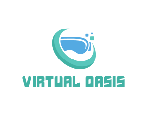 Pixel VR Headset logo design