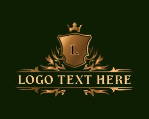 Luxe - Royalty Crest Shield logo design