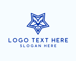 Blue - Star Lion Face logo design