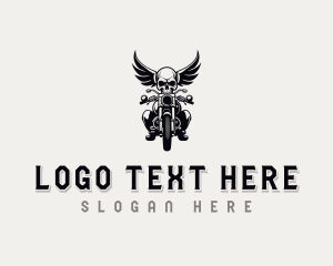 Motorbike - Motorbike Skull Wings logo design