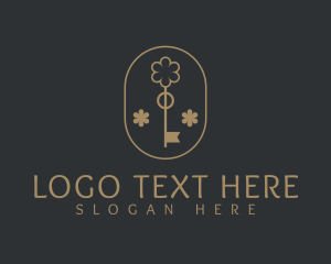 Lodging - Luxury Floral Key logo design