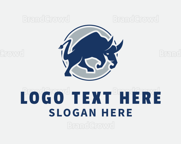 Angry Bull Emblem Logo