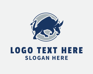 Power - Angry Bull Emblem logo design