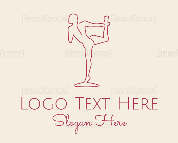 Red Monoline Yoga Stretch Logo