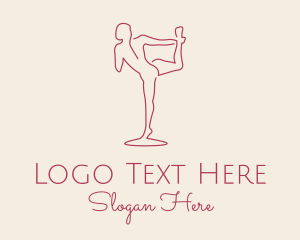 Therapy - Red Monoline Yoga Stretch logo design