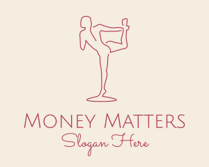 Marathon - Red Monoline Yoga Stretch logo design