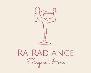 Red Monoline Yoga Stretch logo design