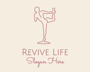 Rehabilitation - Red Monoline Yoga Stretch logo design