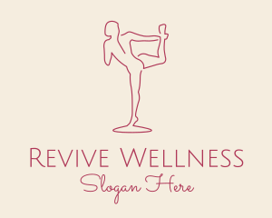 Rehabilitation - Red Monoline Yoga Stretch logo design