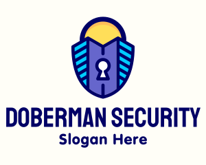 Realty Building Security Lock logo design