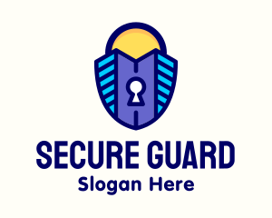 Realty Building Security Lock logo design