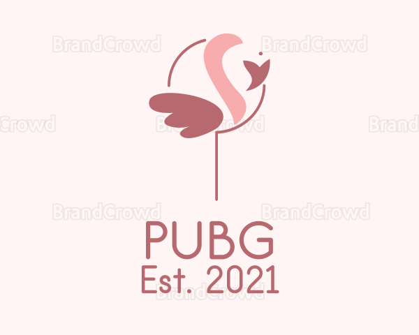 Minimalist Flamingo Bird Logo