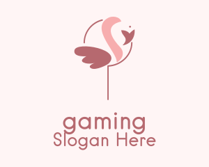 Minimalist Flamingo Bird  Logo