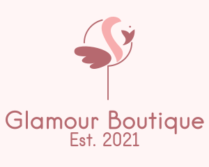 Glamour - Minimalist Flamingo Bird logo design