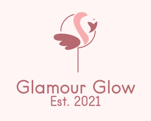 Glamour - Minimalist Flamingo Bird logo design