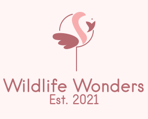 Zoology - Minimalist Flamingo Bird logo design