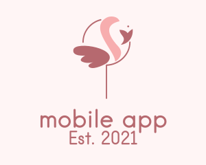 Bird - Minimalist Flamingo Bird logo design