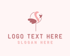 Animal - Minimalist Flamingo Bird logo design