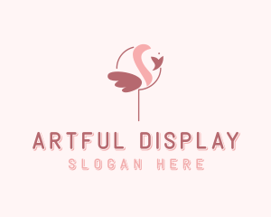 Minimalist Flamingo Bird  logo design