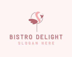 Minimalist Flamingo Bird  logo design