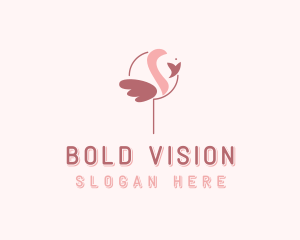 Minimalist Flamingo Bird  logo design