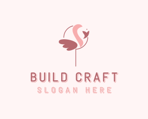 Minimalist Flamingo Bird  logo design