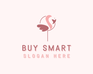 Minimalist Flamingo Bird  logo design