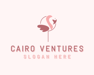 Minimalist Flamingo Bird  logo design