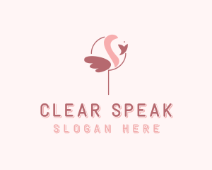 Minimalist Flamingo Bird  logo design