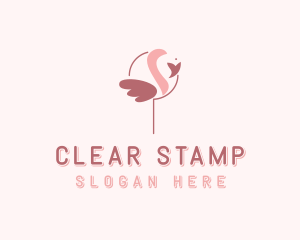 Minimalist Flamingo Bird  logo design