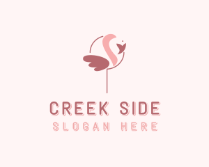 Minimalist Flamingo Bird  logo design