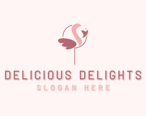 Minimalist Flamingo Bird  logo design