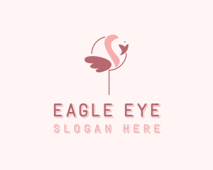 Minimalist Flamingo Bird  logo design