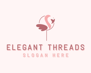 Minimalist Flamingo Bird  logo design