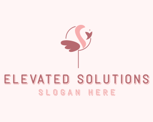 Minimalist Flamingo Bird  logo design