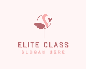 Minimalist Flamingo Bird  logo design