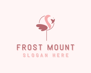 Minimalist Flamingo Bird  logo design