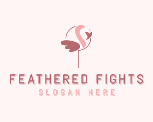 Minimalist Flamingo Bird  logo design