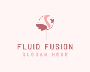 Minimalist Flamingo Bird  logo design