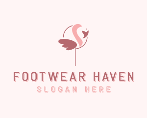 Minimalist Flamingo Bird  logo design