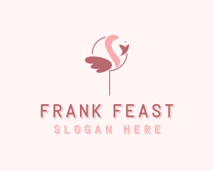 Minimalist Flamingo Bird  logo design