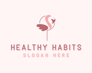 Minimalist Flamingo Bird  logo design