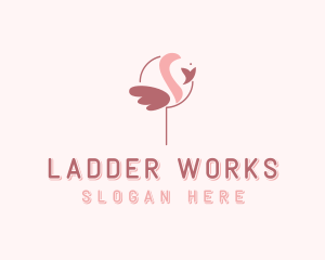 Minimalist Flamingo Bird  logo design