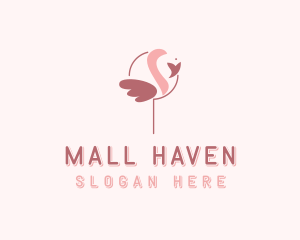 Minimalist Flamingo Bird  logo design