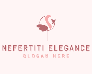 Minimalist Flamingo Bird  logo design