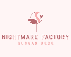 Minimalist Flamingo Bird  logo design