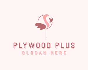 Minimalist Flamingo Bird  logo design