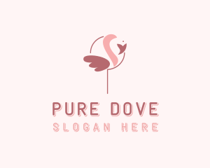 Minimalist Flamingo Bird  logo design